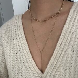 Luv AJ Gold Lariat Necklace